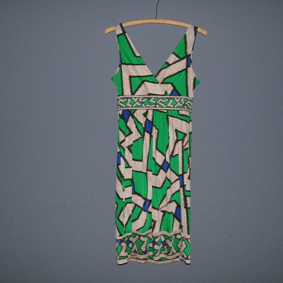 DIANE VON FURSTENBERG Green Ophelia Dress sz 2 - Picture 6 of 8